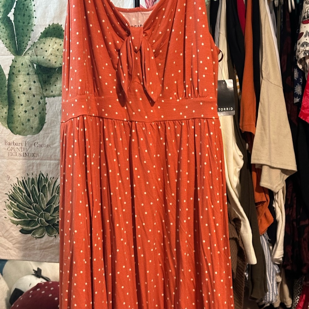 Torrid Rust Polka Dot Midi Dress